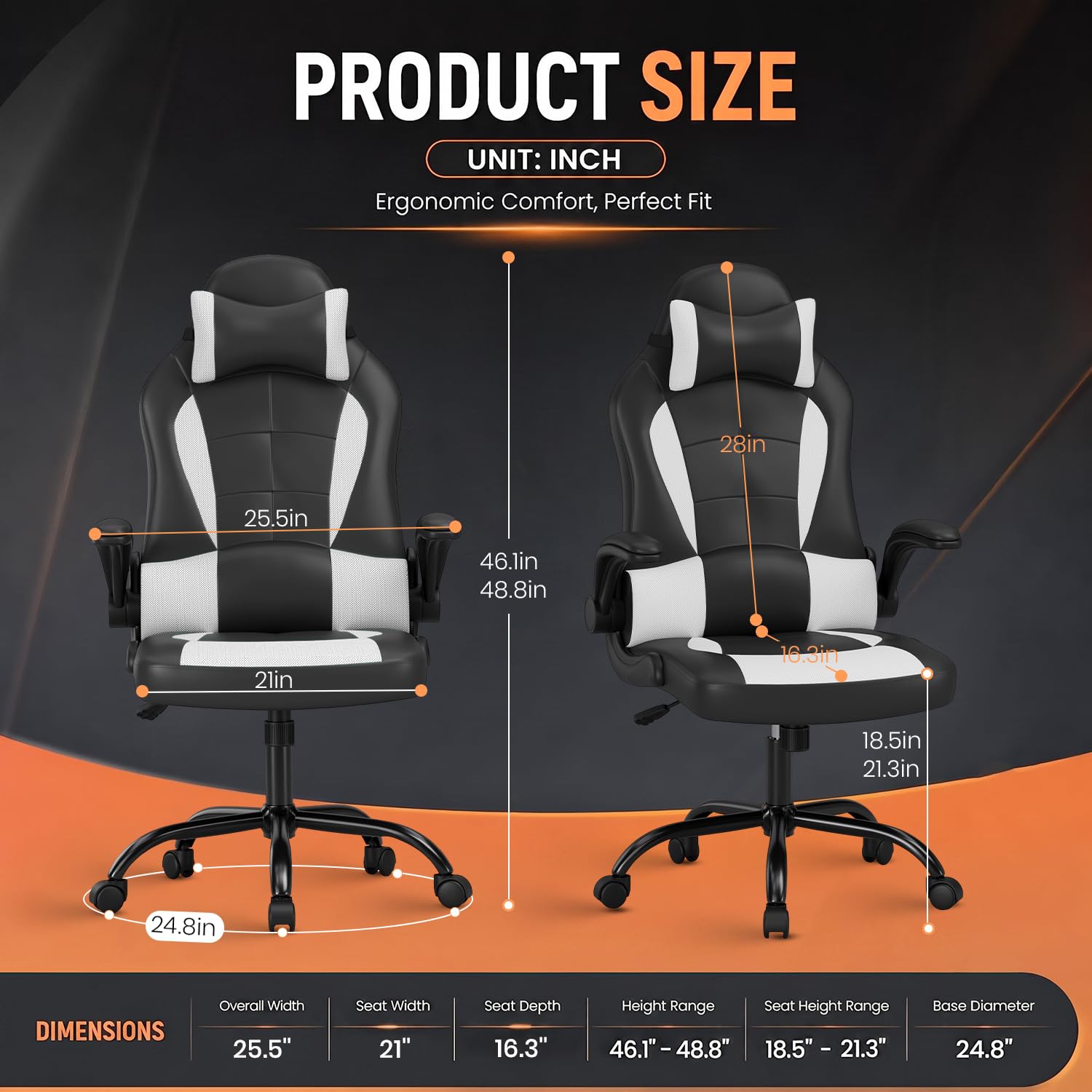 デスクチェア　Desk Chair / Gaming Chair Amazon.com: FDW Gaming Chair for Adults, Home Office Computer Desk