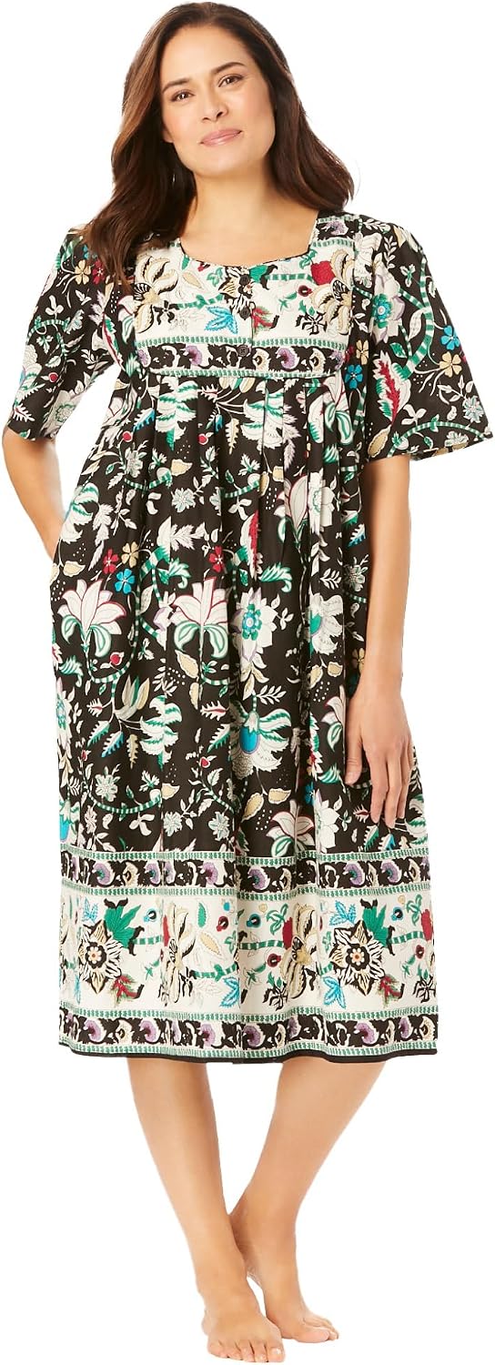 Only Necessities Plus Size Mixed Print Short Lounger