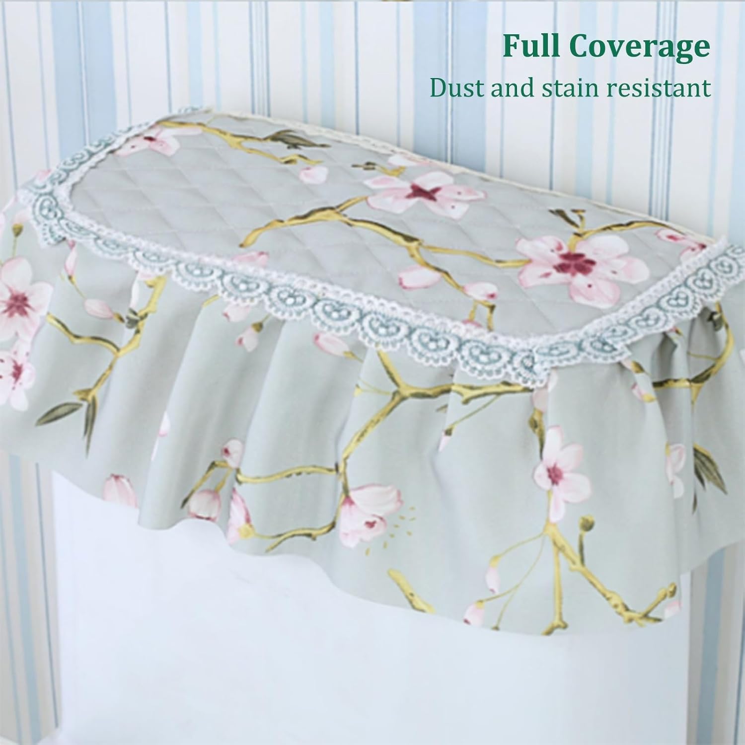 3PCS Toilet Seat Cover Set,Velvet Embroidery Lace Toilet Mat,Warmer Comfortable, with Elastic Ties,Toilet Seat Cover/Lid Cover/Tank Cover Set(D)