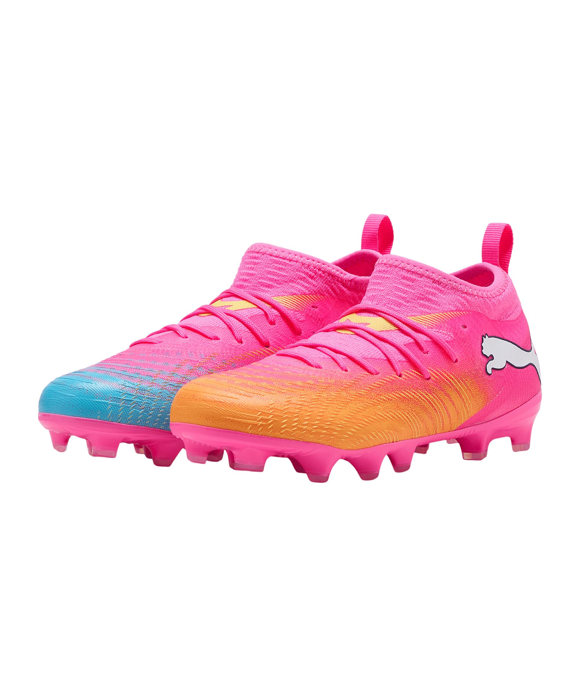 PUMA Future 9 Match FG/AG Jr Poison PINK-Sun Stream-Bright Aqua-