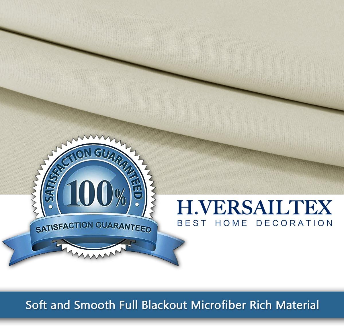 H.Versailtex Pencil Pleat Blackout Window Curtains for Room Darkening & Privacy Protected Decorative Window Treatments Drapery for Living Room - Image 5