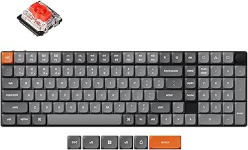 Keychron K17 Max 96% Layout Ultraflache kabellose mechanische Tastatur, QMK/VIA Programmierbar Bluetooth/Kabelgebunden mit NKRO Weiß Rückbeleuchtung (Rot Schalter)