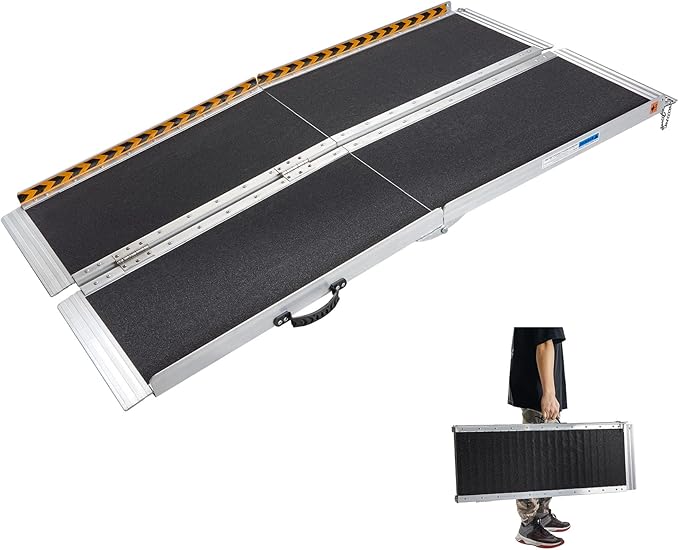 Jago® Rampa Per Sedia A Rotelle - Pieghevole, Portatile, Capacità 270 Kg, In Alluminio - Foto 7