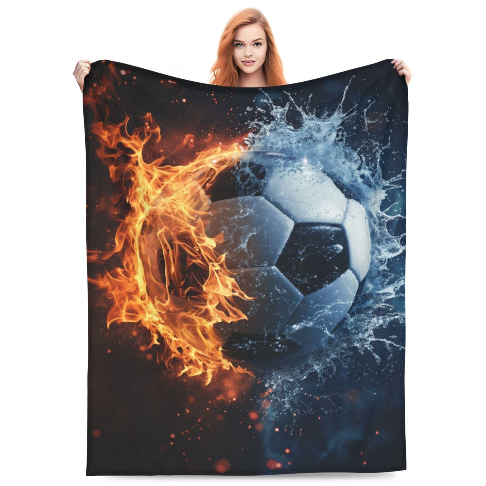 Turamurra Soccer Ball Blanket Gifts for Girls Boys Kids Soft Warm Lightweight Cozy Cool Sports Football Throw Blankets for Bed Sofa Living Room Couch Home Decor 50"x60"