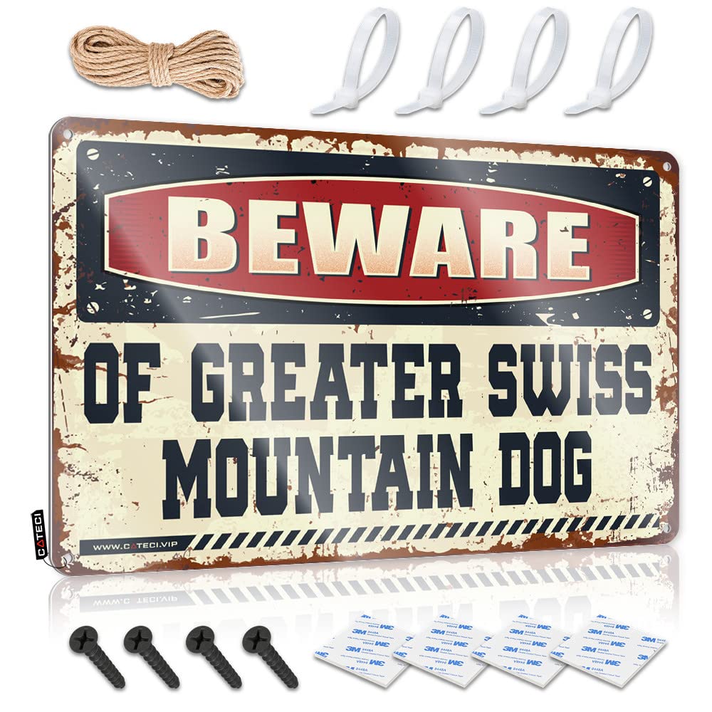 Wall Art Clock Wall Art - Beware Of Greater Swiss Mountain Dog Guard Southern Retro Style Decoration For Motorcross(30X40CM)