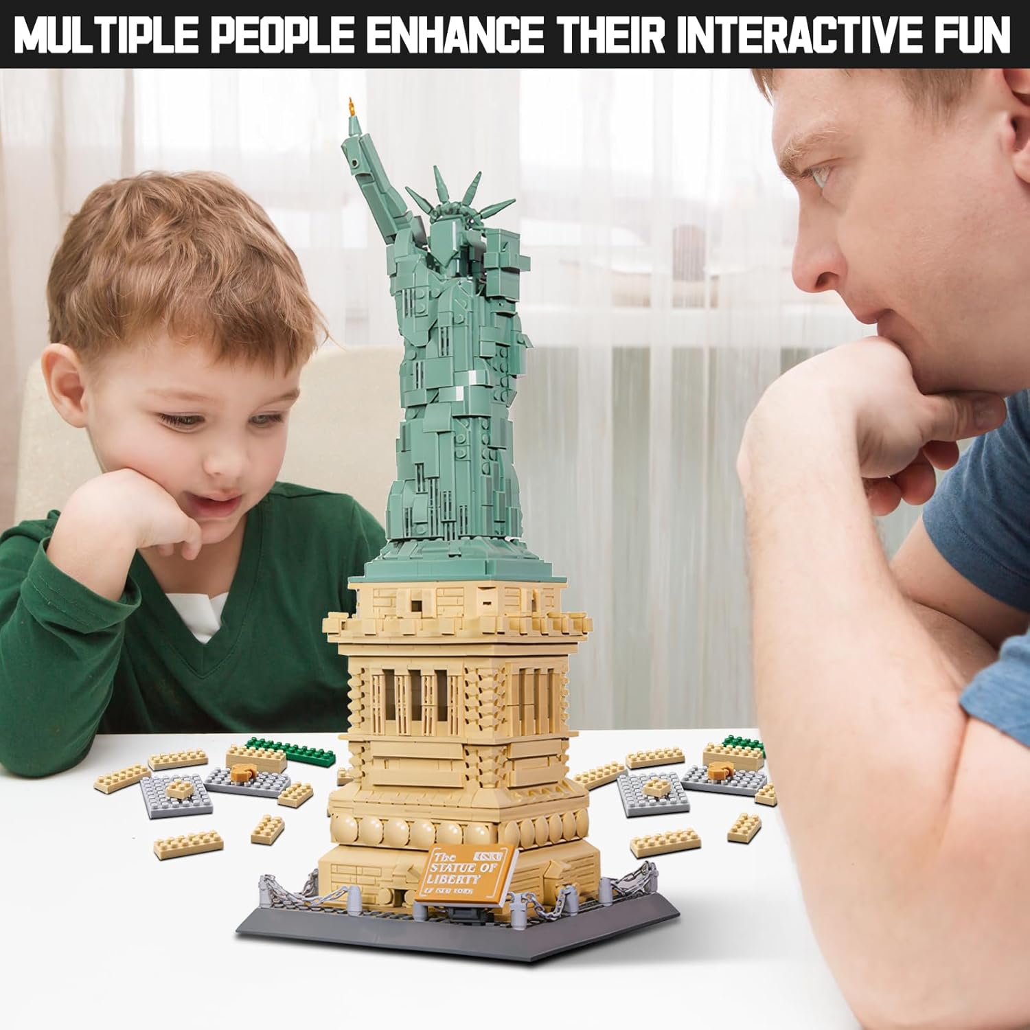 Statue of Liberty Building Blocks Sets Collectible New York City Architecture Souvenir Model World Famous Landmark Building Kits Toys Gift for Adults Kids and Teens 1409PCS - Image 7