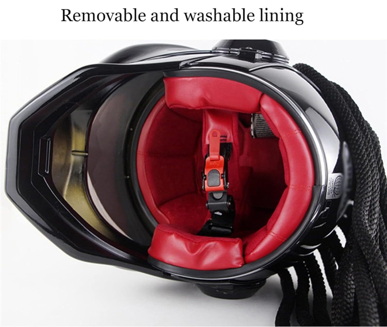 Casco Integral Motocicleta Trenzas Y Luces De Advertencia Aprobado por ECE Casco Moto Integrado para Adultos Carreras Ciclomotores Todoterreno para Hombre Mujere