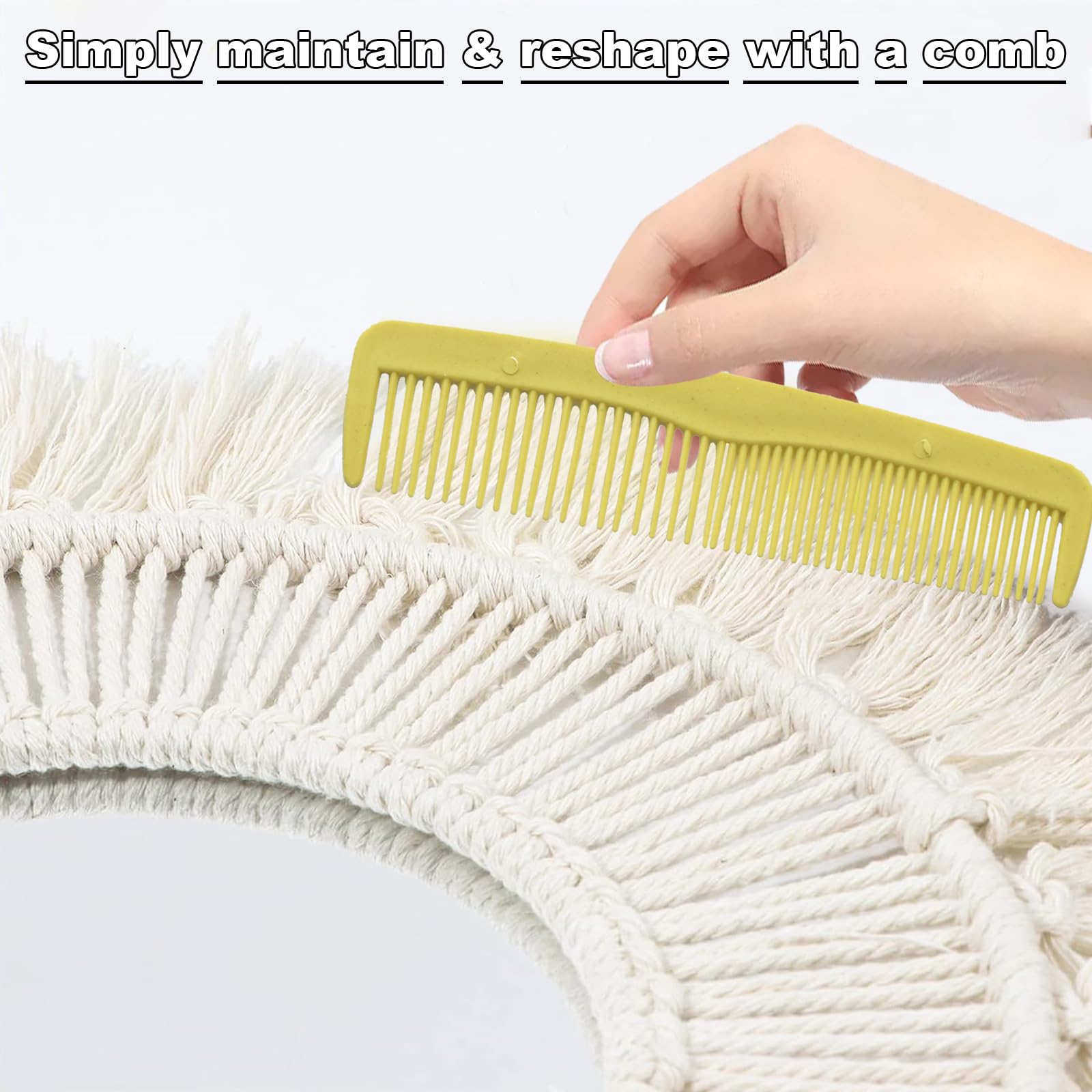 Miroir Rond Avec Franges En Macramé - Déco Murale Bohème Pour Chambre Ou Salon