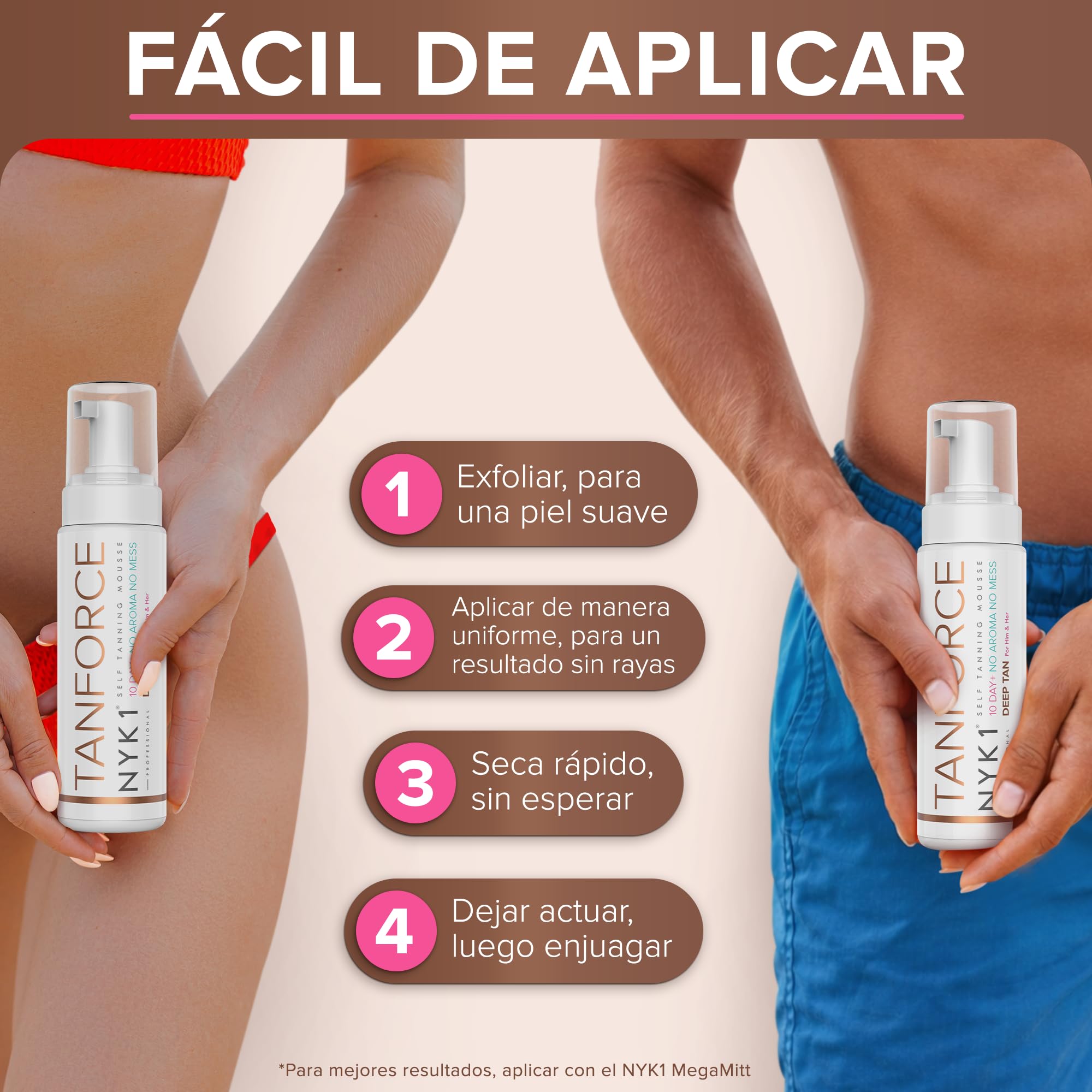 NYK1 TanForce Autobronceador Para Bronceado Natural (250ml) Autobronceadora Para Un Acabado Suave Y Sin Marcas - Secado Rápido, Sin Transferencia, Autobronceadora Gradual Para Rostro Y Cuerpo