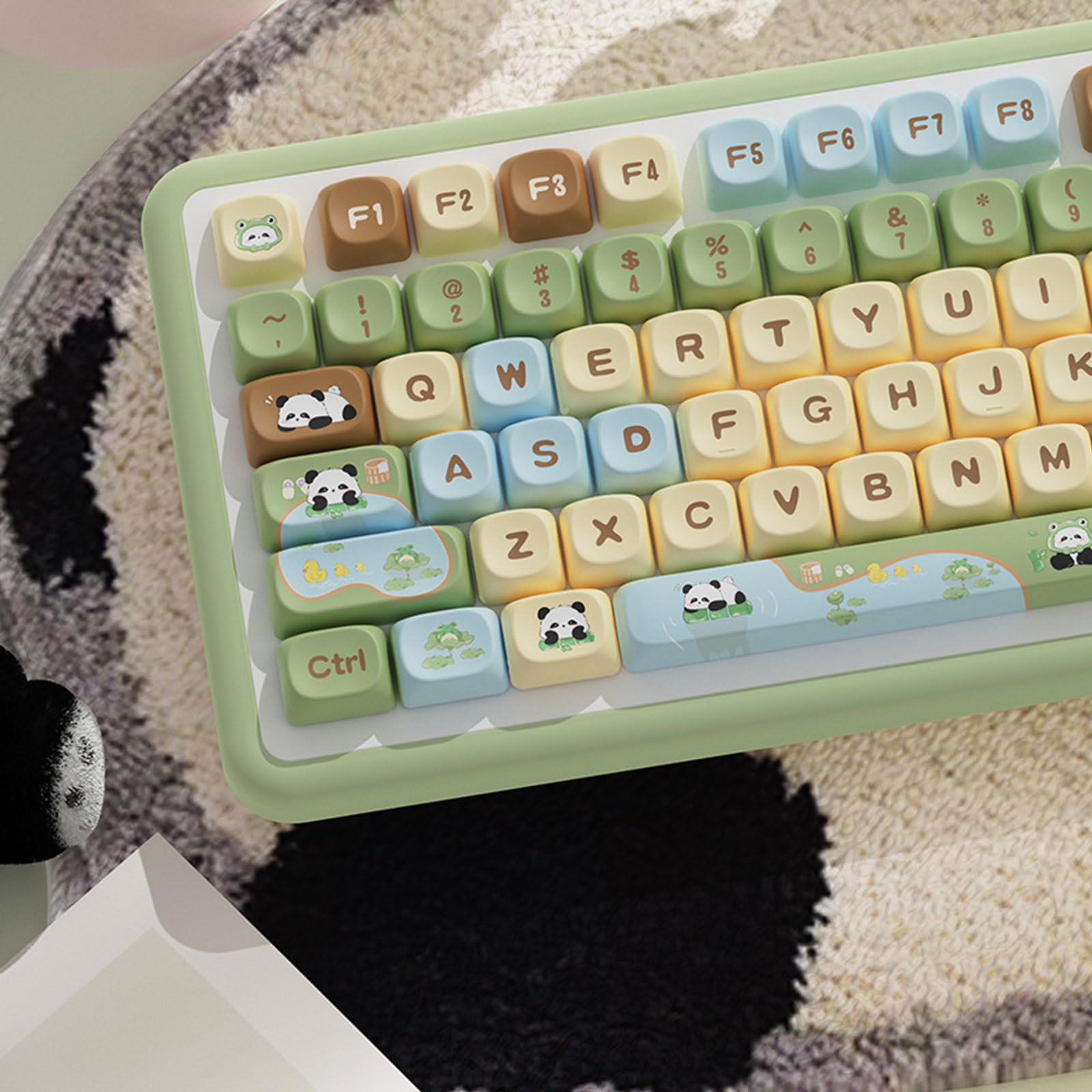 niestandardowe nakładki na klawisze. Animal Keycap 120 klawiszy Zestaw termosublimacyjnych do klawiatur mechanicznych Przełączniki Klawisze zamienne(Pink Blue Yellow Archery)