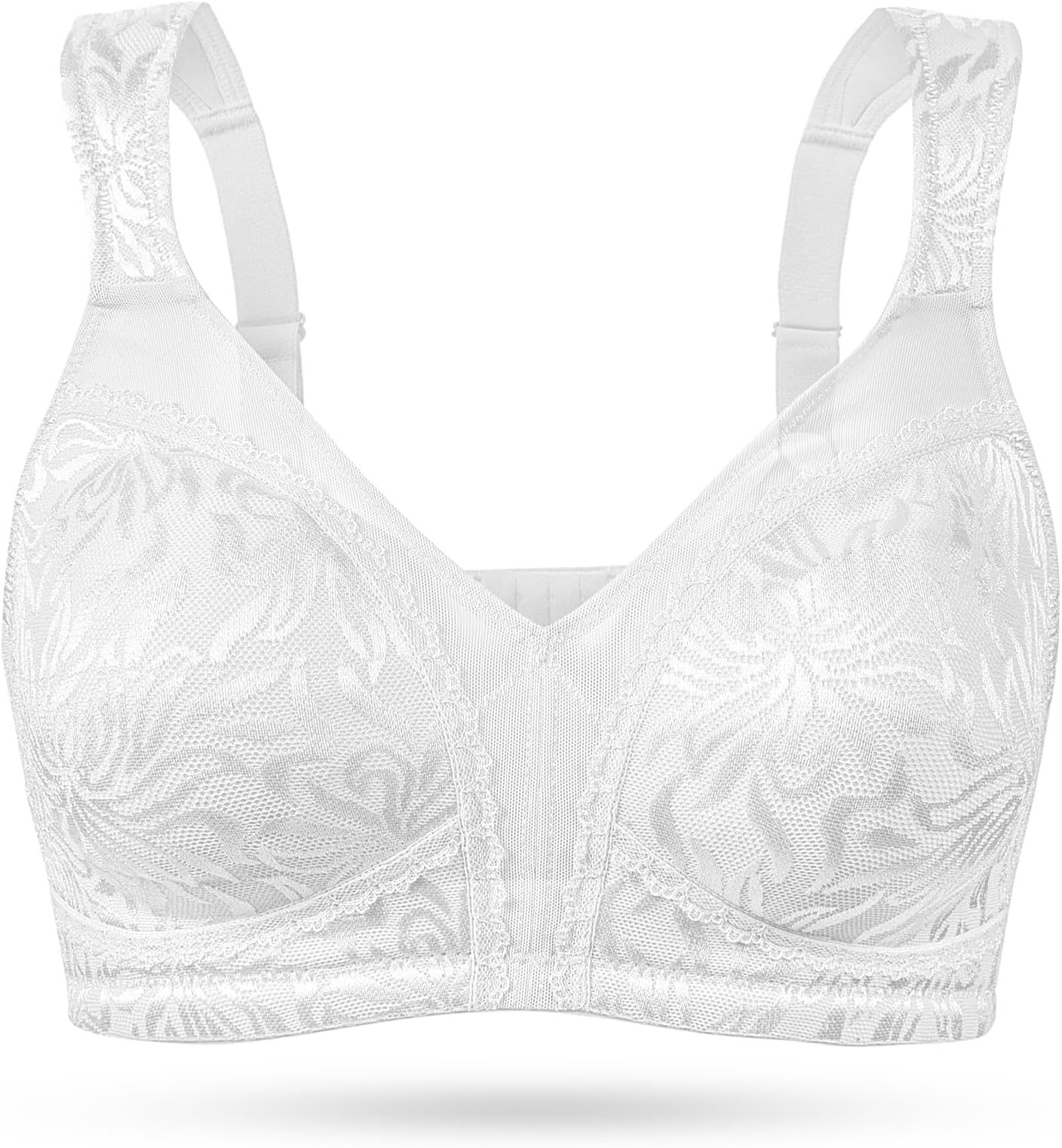 Women's Full Coverage Non Padded Comfort Minimizer Wire-Free Bra Plus Size