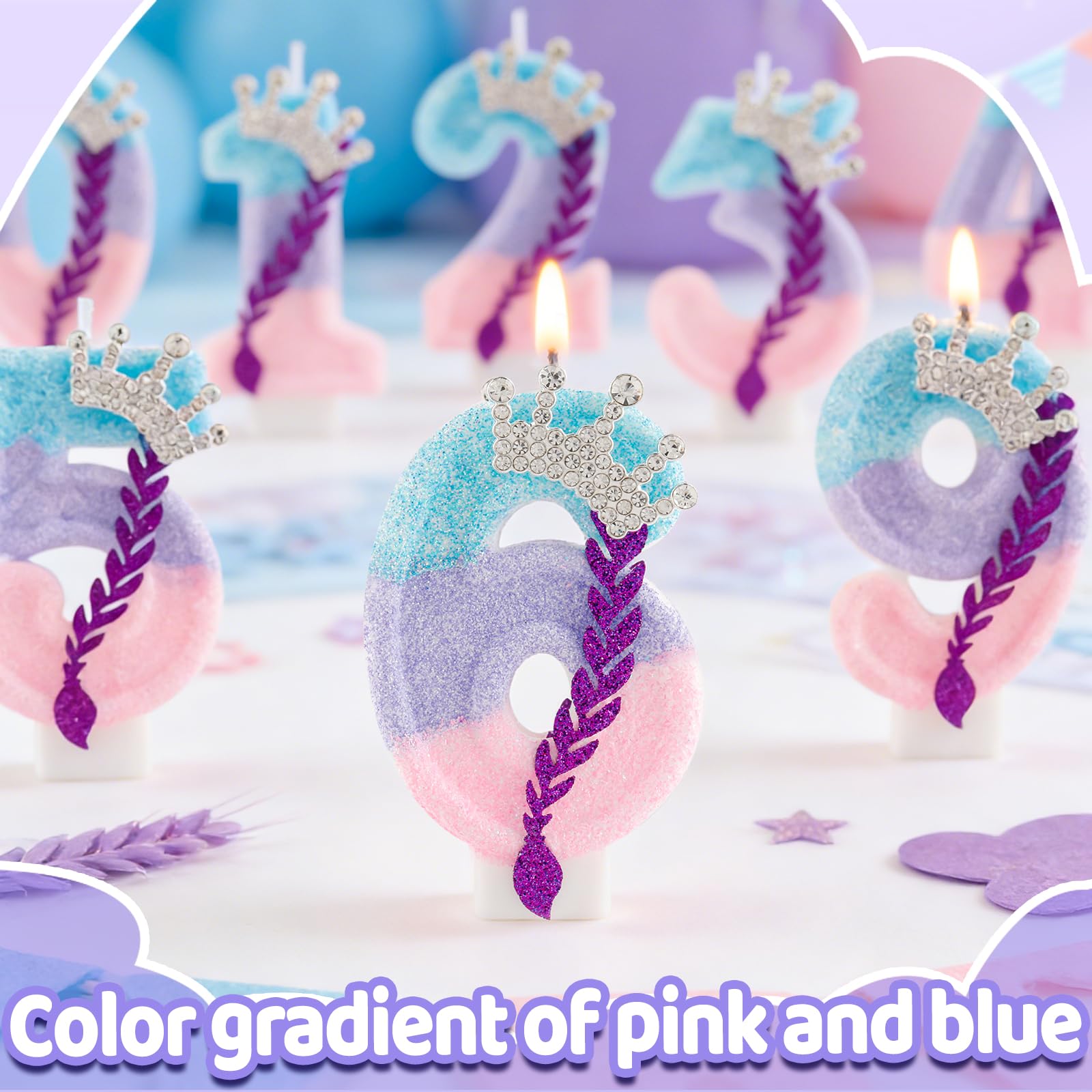 Kpop Birthday Candles - Purple Crown Number 4 -4