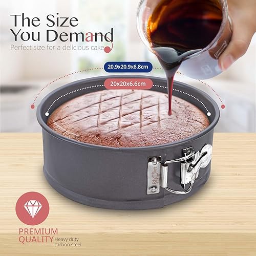 Miniatura 3 de Moldes de resorte antiadherentes de 7 pulgadas  Único molde redondo a prueba de fugas extraíble con cresta  Molde para pasteles de 7 pulgadas para