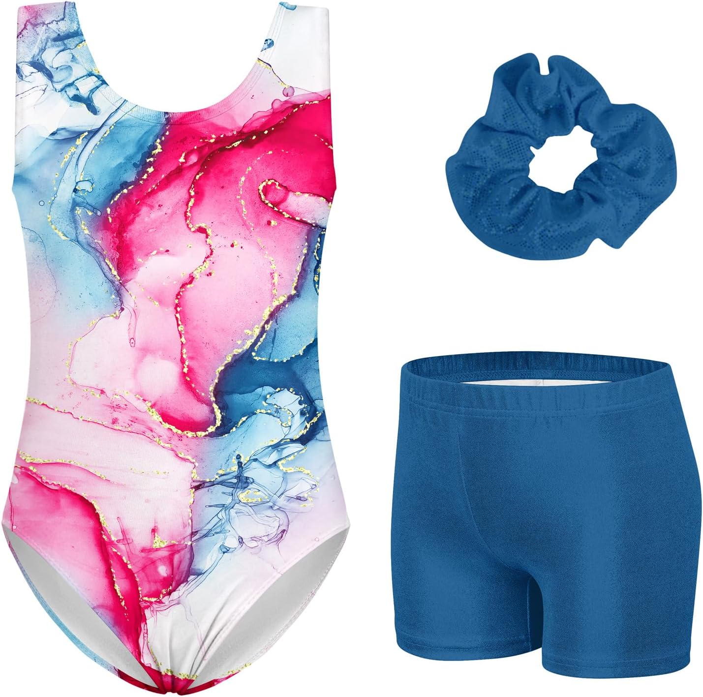 TUONROADGymnastics Leotards for Girls Sparkly Ballet Dance Unitards Biketards Tumbling Shorts Activewear for Kids