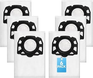 6 piezas Bolsa de Filtro de Fieltro para Karcher,Bolsas de Aspirador KFI 357 para Karcher WD 2 Plus/WD 3/KWD 1/KWD 2/KWD 3/MV 3/WD 3.200-WD 3.800M/SE 4001/SE 4002,2.863-314.0