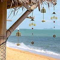 Vista 5 de Jetec 4 carillones de viento Feng Shui para la buena suerte, 3 campanas de viento, vintage, campanilla de dragón vintage para riqueza, hogar