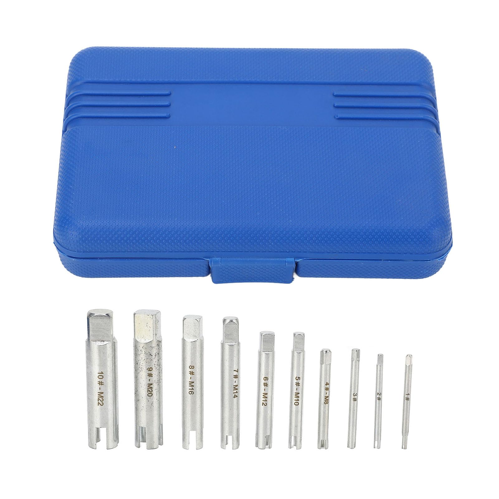 Juego de 10 Extractores de Tornillos Rotos con Caja | Removedor de Tornillo de Cabeza Rota, Extractor de Grifos de Cabeza Rota, Para M4 M5 M6 M8 M10 M12 M14 M16 M20 M22