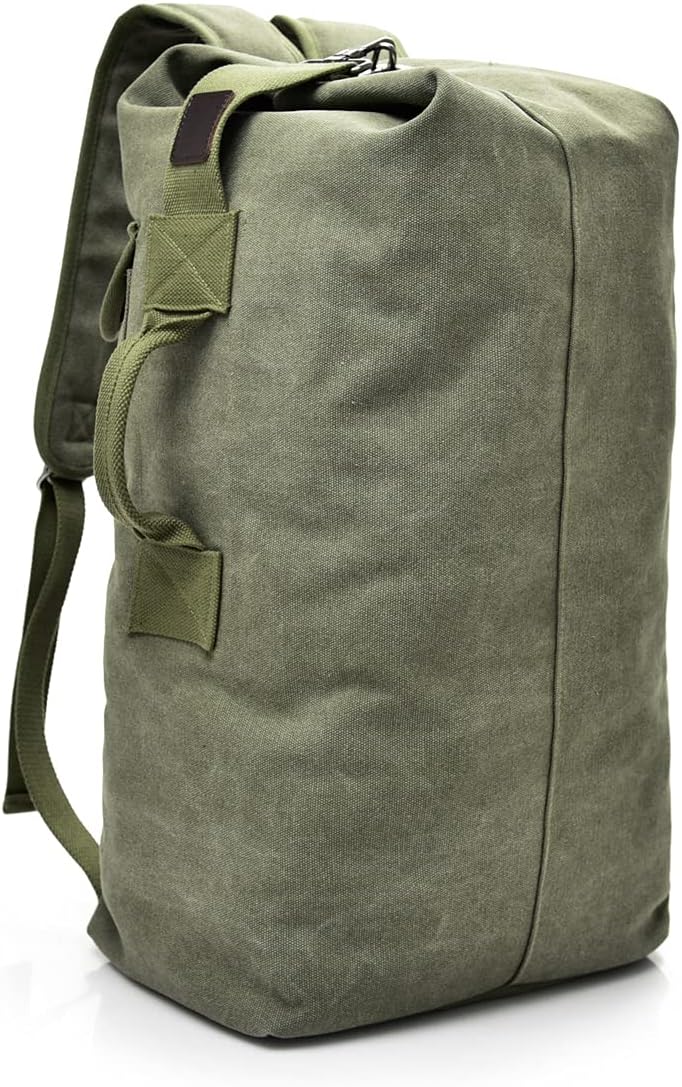 Large Capacity Travel Climbing Bag Tactical Military Duffel Bag Top Load Double Strap Canvas Backpack