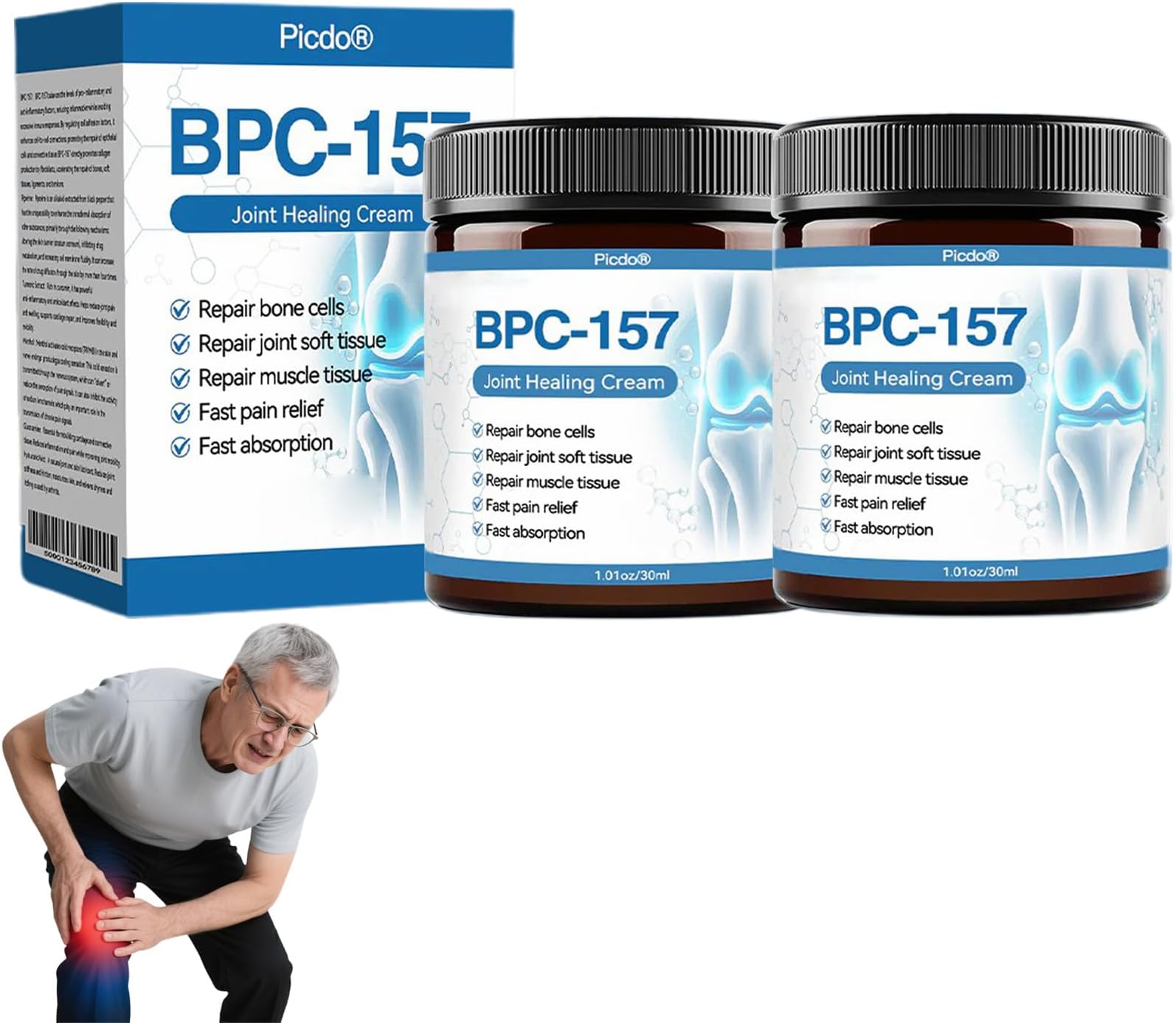 Picdo BPC-157 Healing Joint Cream,Picdo Peptide Complex Soothing Cream,Effectively Improve Joint discomfort and Enhance Mobility (2PCS)