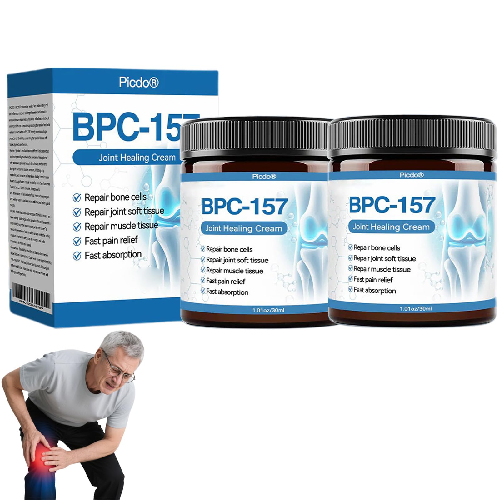 Picdo BPC-157 Healing Joint Cream,Picdo Peptide Complex Soothing Cream,Effectively Improve Joint discomfort and Enhance Mobility (2PCS)