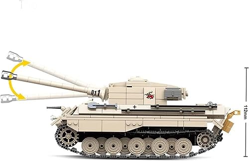 Miniatura 3 de General Jim's Bloques de construcción militares de la Segunda Guerra Mundial alemán Rey Tigre Panzer VI Bloques de construcción de bloques de