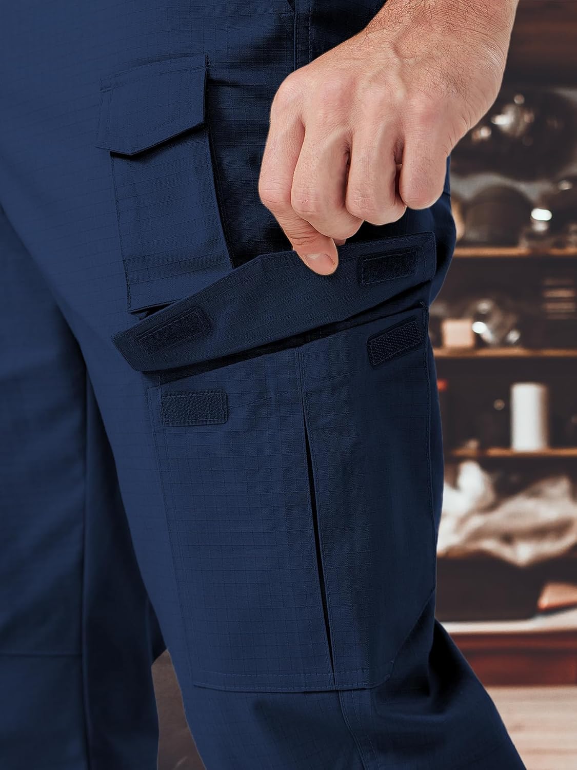 Men's Cargo Work Pants Water Resistant Tactical Pants 29"/31"/33" Lightweight Hiking Ripstop Pants Outdoor Apparel - Image 4