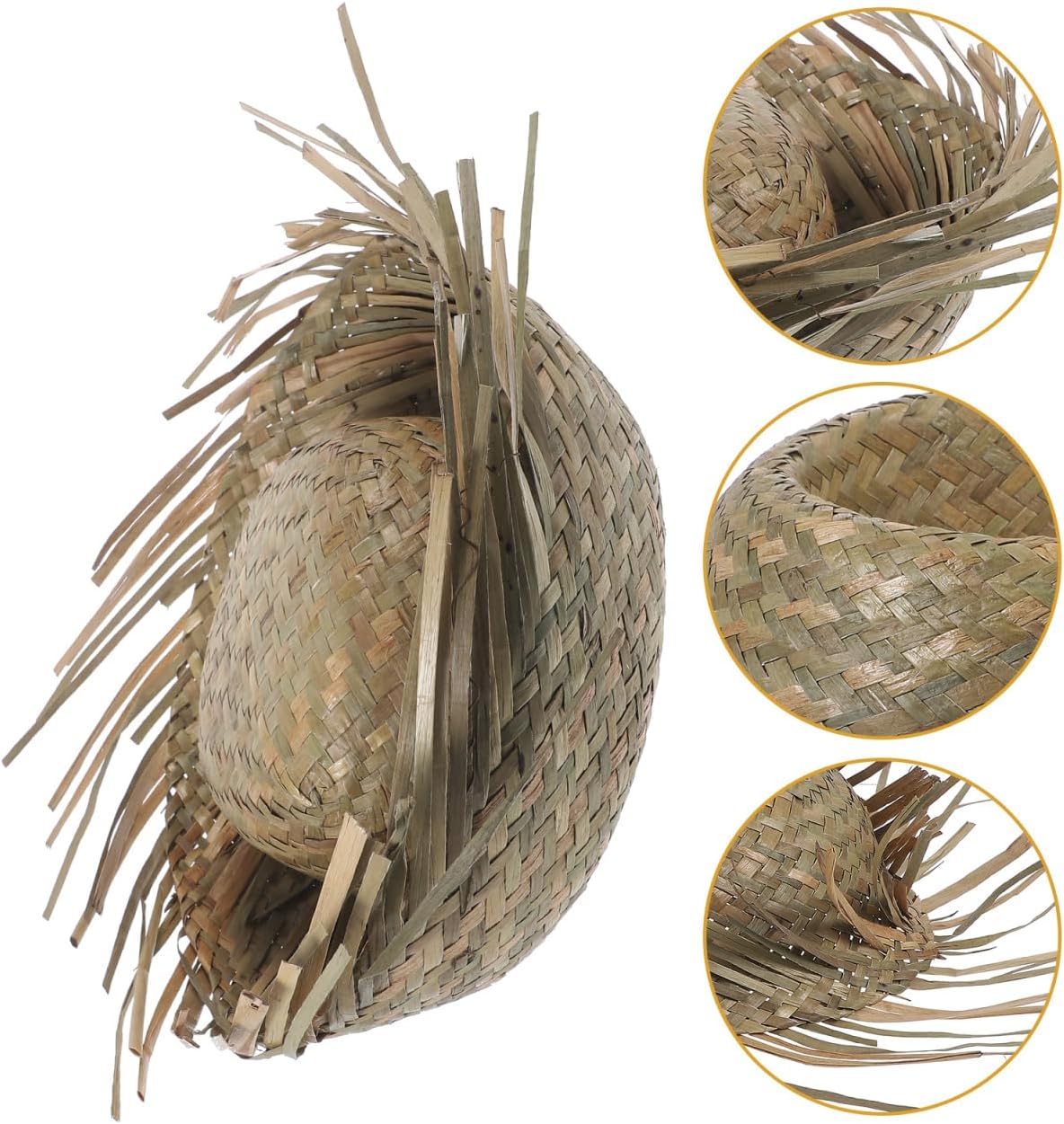 Beach Straw Hat for Men Lightweight Woven Hat Mexican Themed Party Headwear Breathable Sun Cap for Outdoor Activities 14.17X14.17X5.11In