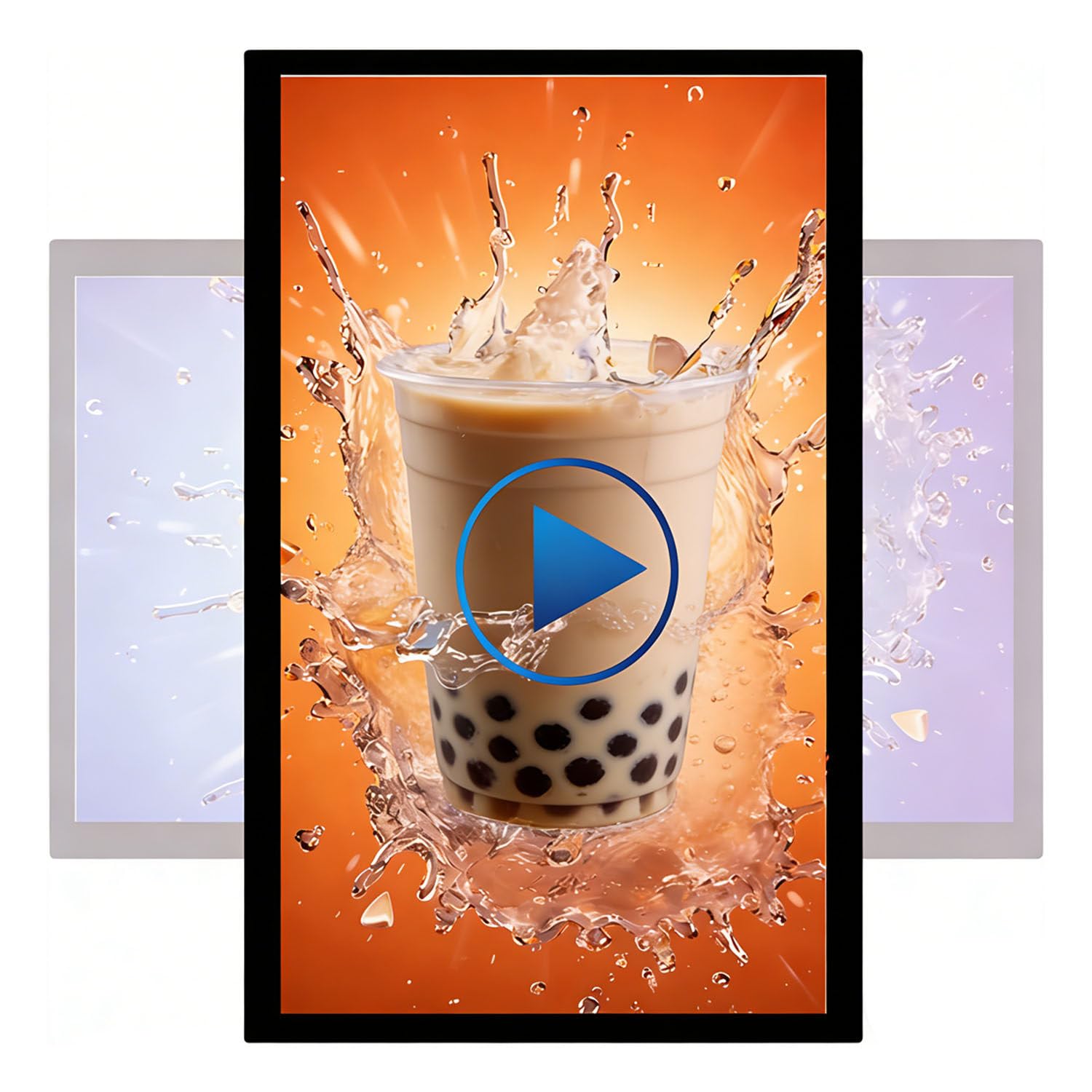 Ecran Affichage Dynamique pour Vitrine,Écran Publicitaire Magasin, 21.5" Android (2+32Go) & HDMI,Mode Double Sens,pour Restaurant/Vitrine,Partage Écran Intelligent,Sleek 27in