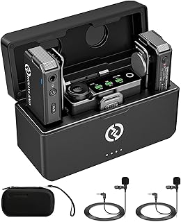 Hollyland Lark Max Wireless Lapel Microphone System with Professional ENC, Studio Quality Audio, 22H Duration, 820ft(250m) Range, Compatible with DSLR Camera, iPhone, Android, PC-Black