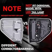 Vista 5 de PIT66 Conjunto de lámpara de luz trasera trasera derecha del lado del pasajero, 1 unidad, compatible con Ford F150 Pickup 2009-2014 2 puertas cabina