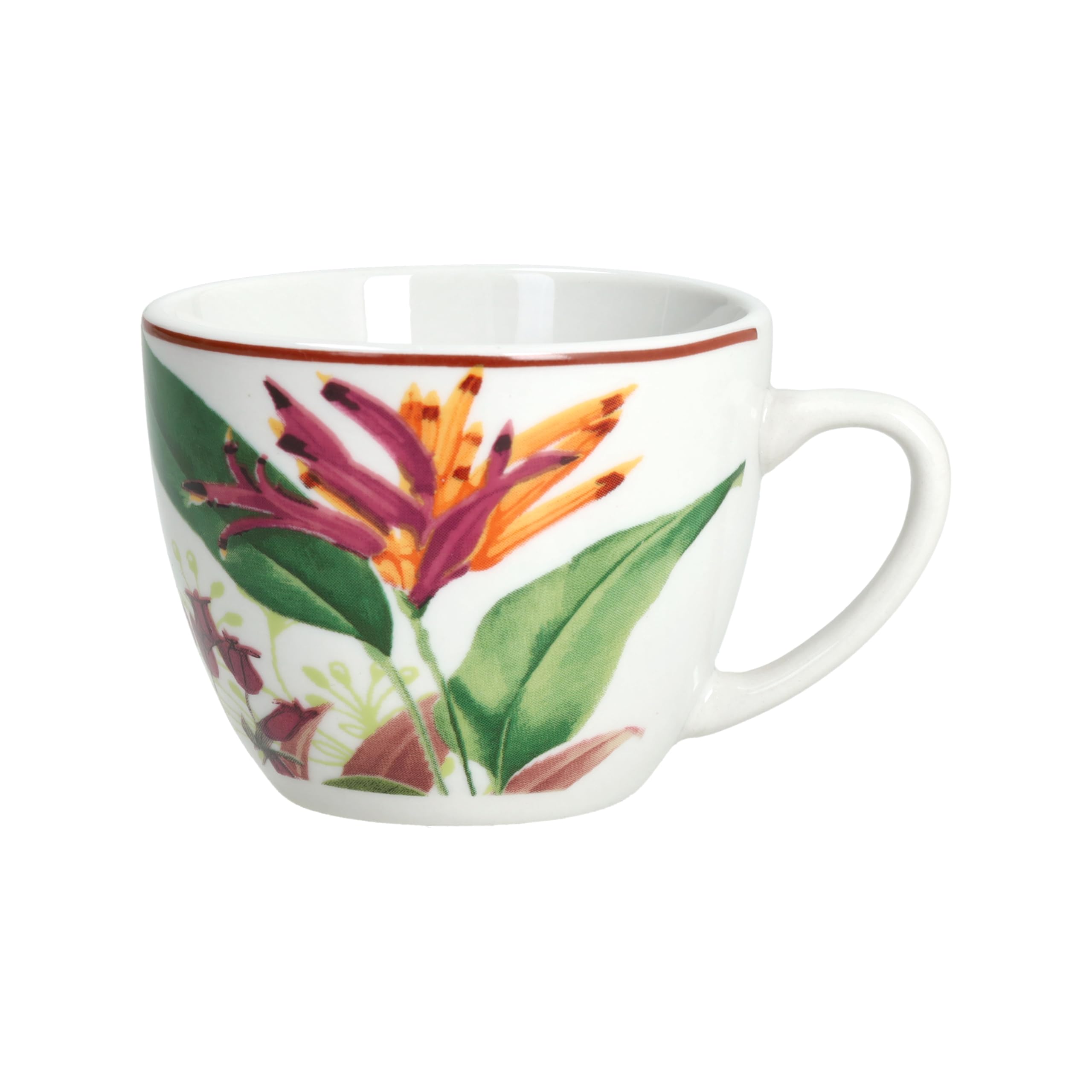 Tognana Tropicalia, Set de 6 tazas de café con plato, porcelana, multicolor