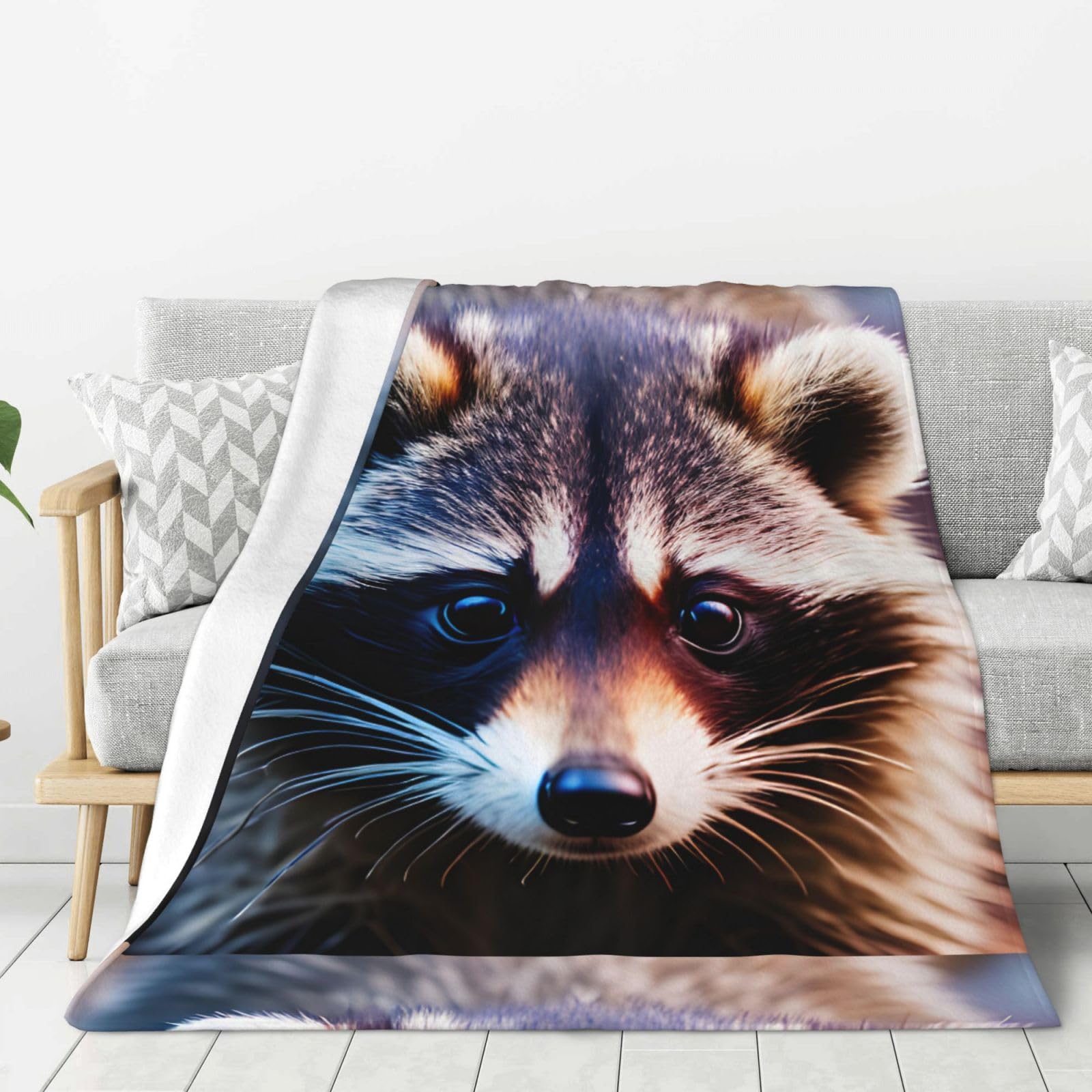 Couverture raton laveur grande taille plaid doux et épais pour lit et canapé
