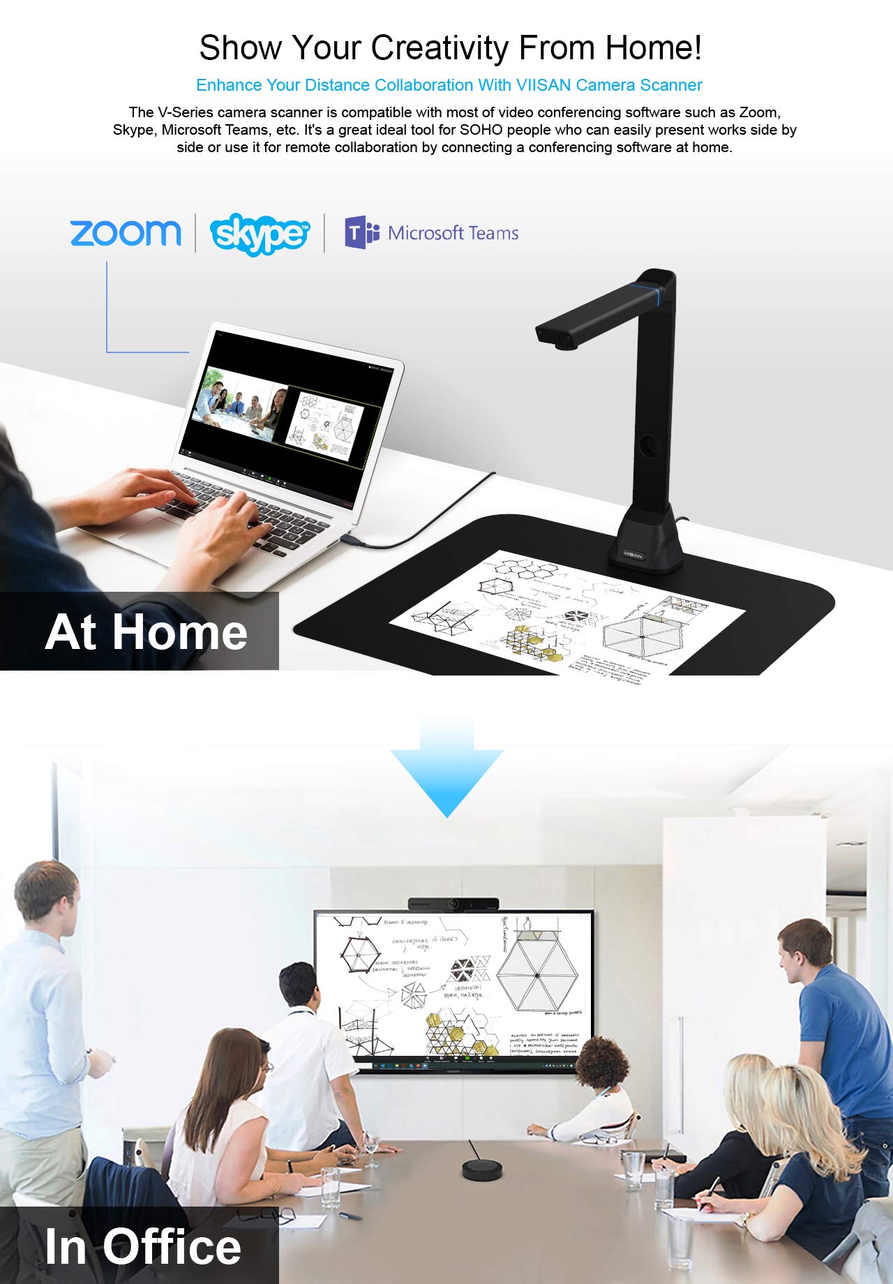 Viisan VK16 - Scanner digitale per documenti e libri formato A3, sensore da 16 MP, doppia pagina lisciatura e suddivisione automatica, riconoscimento testo, Visualizer scansione automatica, portatile