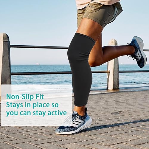 Miniatura 8 de DOUKOM Rodillera para hombres y mujeres, rodillera para piernas para rótula cerrada que protege la piel de abrasiones e irritaciones (L)