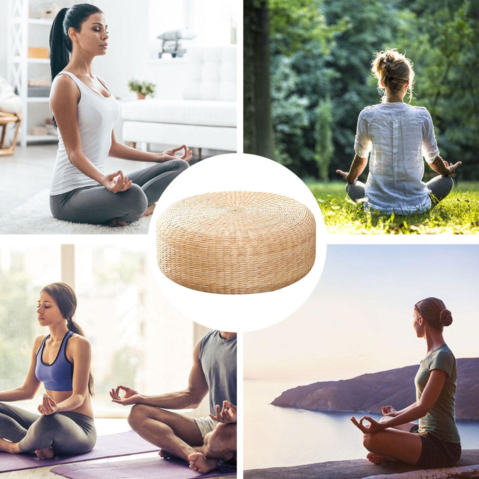 Meditatie vloerkussen, rond strokussen, 7,87 inch ademende