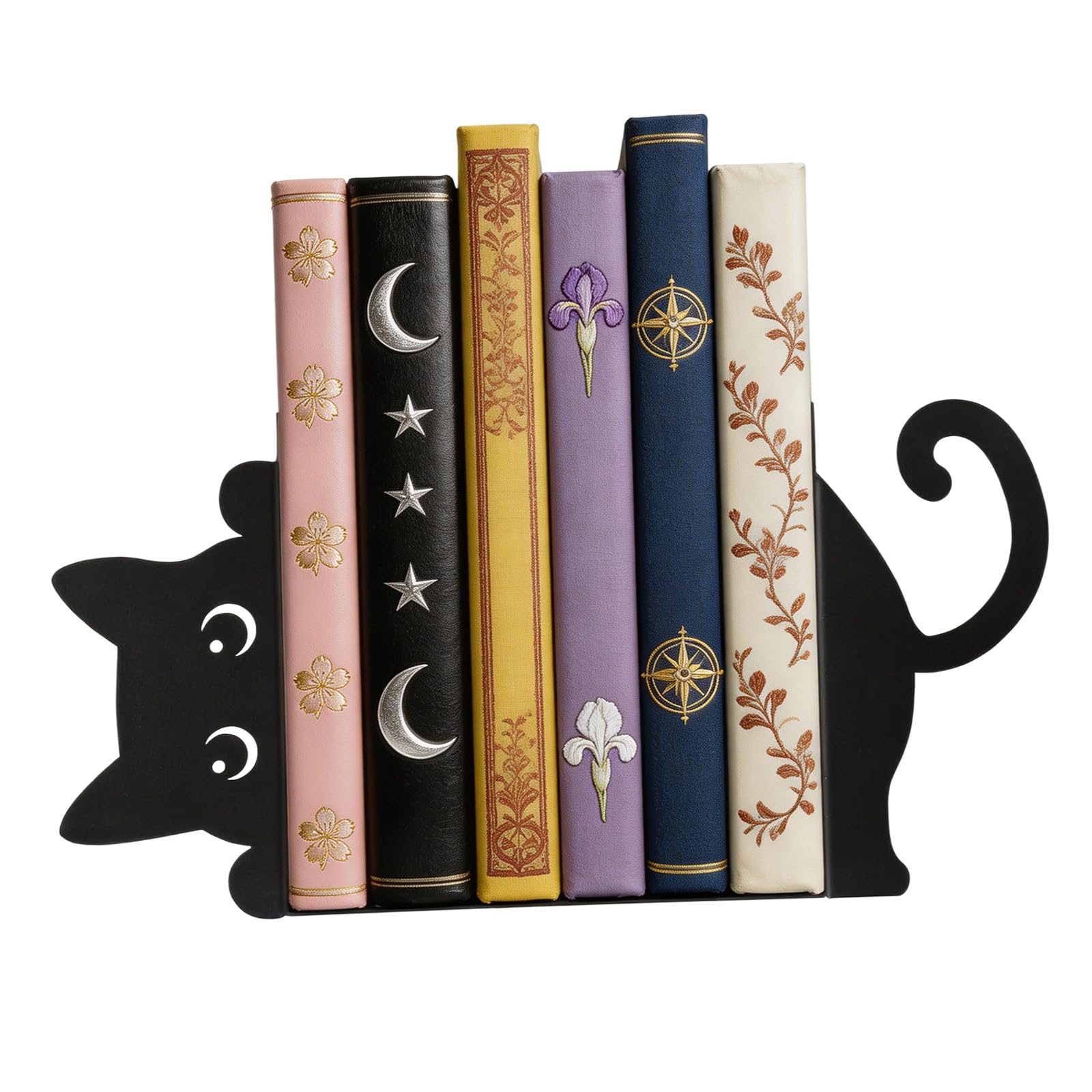 Cats Theme Bookend Decorative BookEnd for Shelf Decors Iron NonSlip Base Book Stopper for Reading Lover Decorative Book End