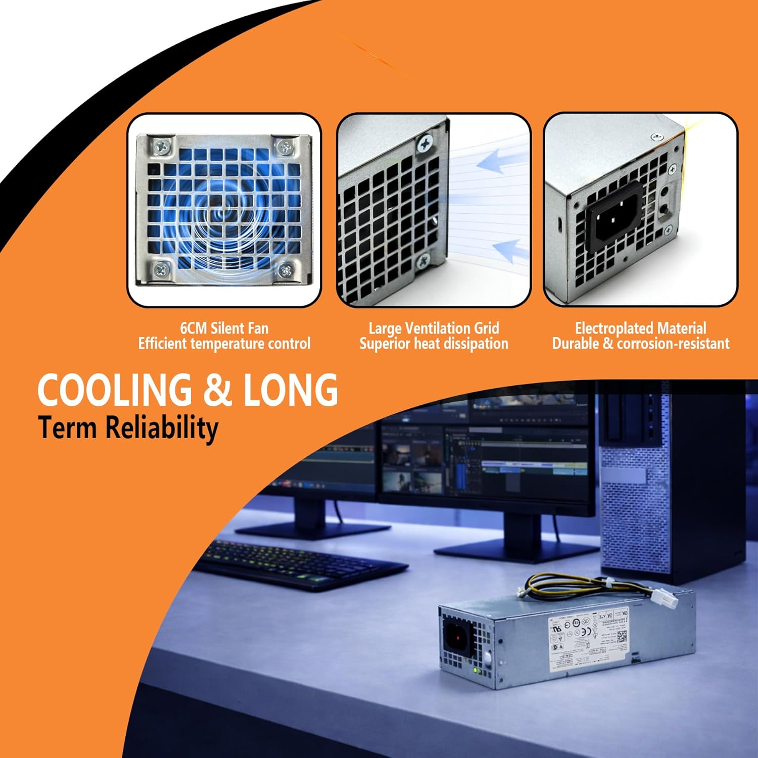 NT1XP YH9D7 255W Power Supply for Dell Optiplex 3020 7020 9020 Precision T1700 Small Form Factor (SFF) Systems R7PPW 3XRJ0 V9MVK FP16X T4GWM M9GW7 FN3MN H255ES-00 D255AS-00 D255E001L F255ES-00