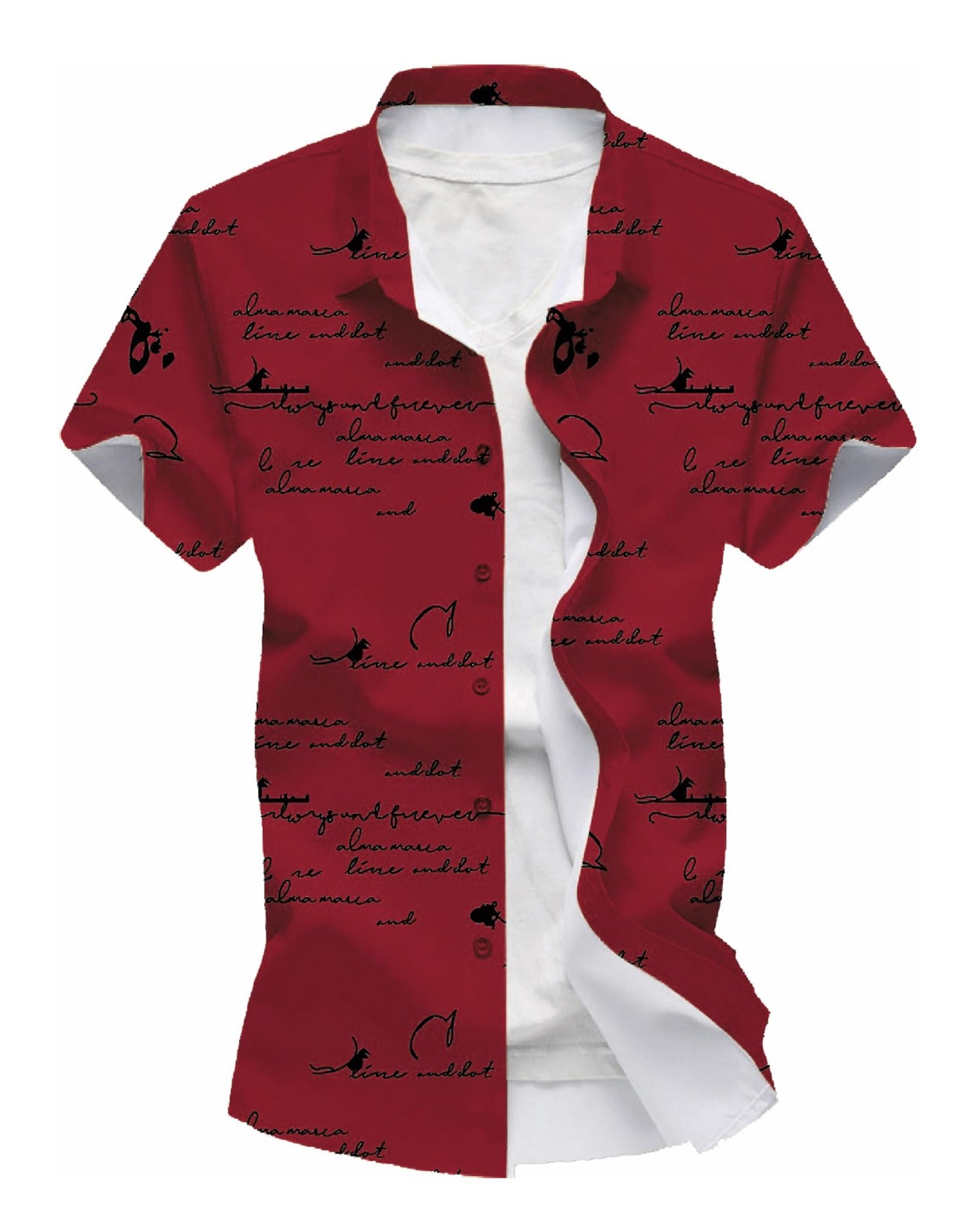 Camicie casual a mezza manica da uomo, vestibilità regolare, con colletto ampio, camicia casual in lycra con camicia combinata (confezione da 2)