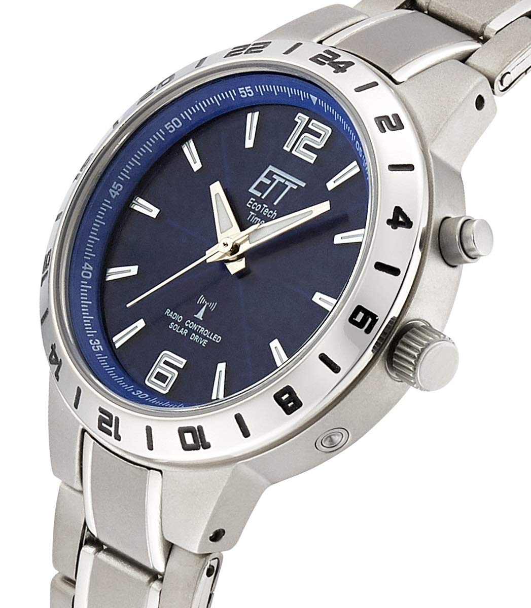 ETT Eco Tech Time Funk Solar Damen Uhr Analog mit Titan Armband ELT-11447-31M