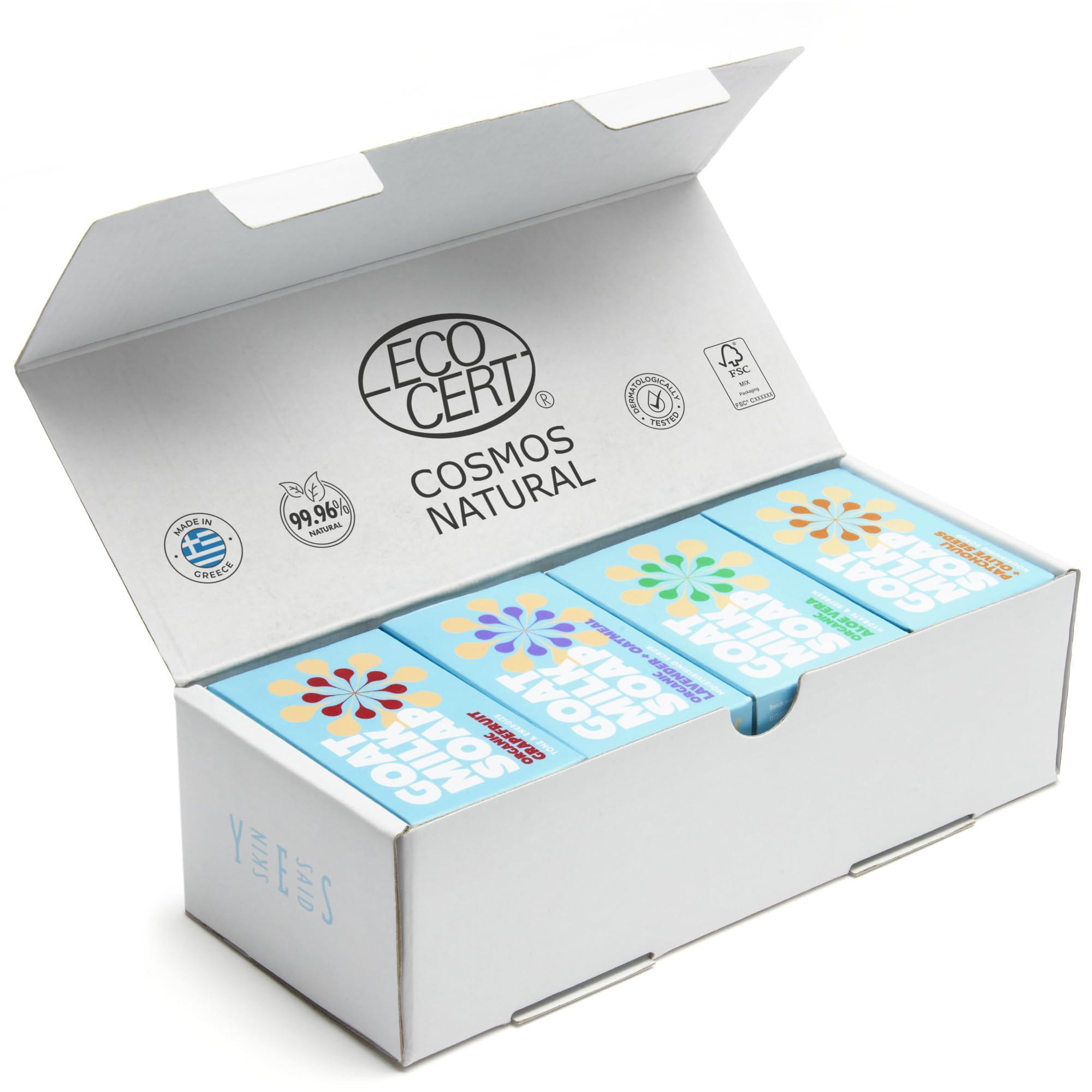 Skin Said Yes Goat Milk Soap Bars - Set of 8 Pieces - All Natural, Organic, Goats Milk Soap Bars - Nourishing, Ideal for Sensitive Skin - Perfect for Men, Women and All Ages (Original Packaging)