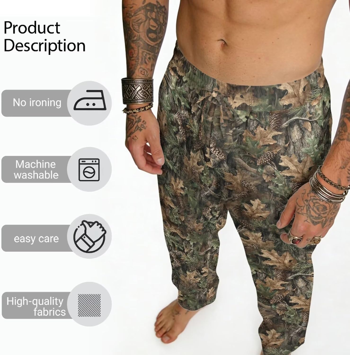 Jogger Sweatpants for Men Prints Trousers with Pockets Athletic Baggy Pants Relaxed Fit