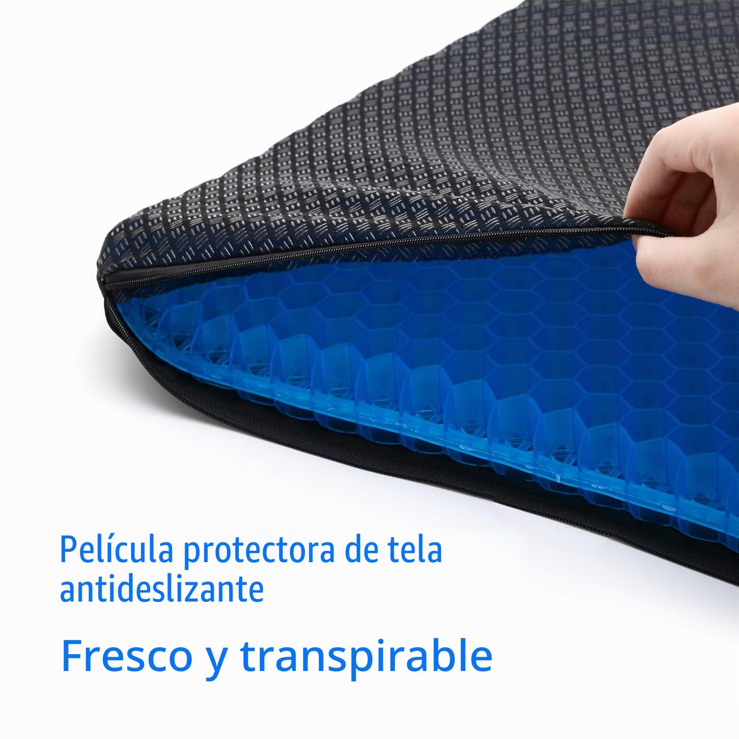 Cojín de Gel Grande para Asiento, diseño de Panal de Abeja, cojín de Gel de Doble Grosor para Mayor Comodidad, Ideal para Coche, Oficina, hogar y Silla