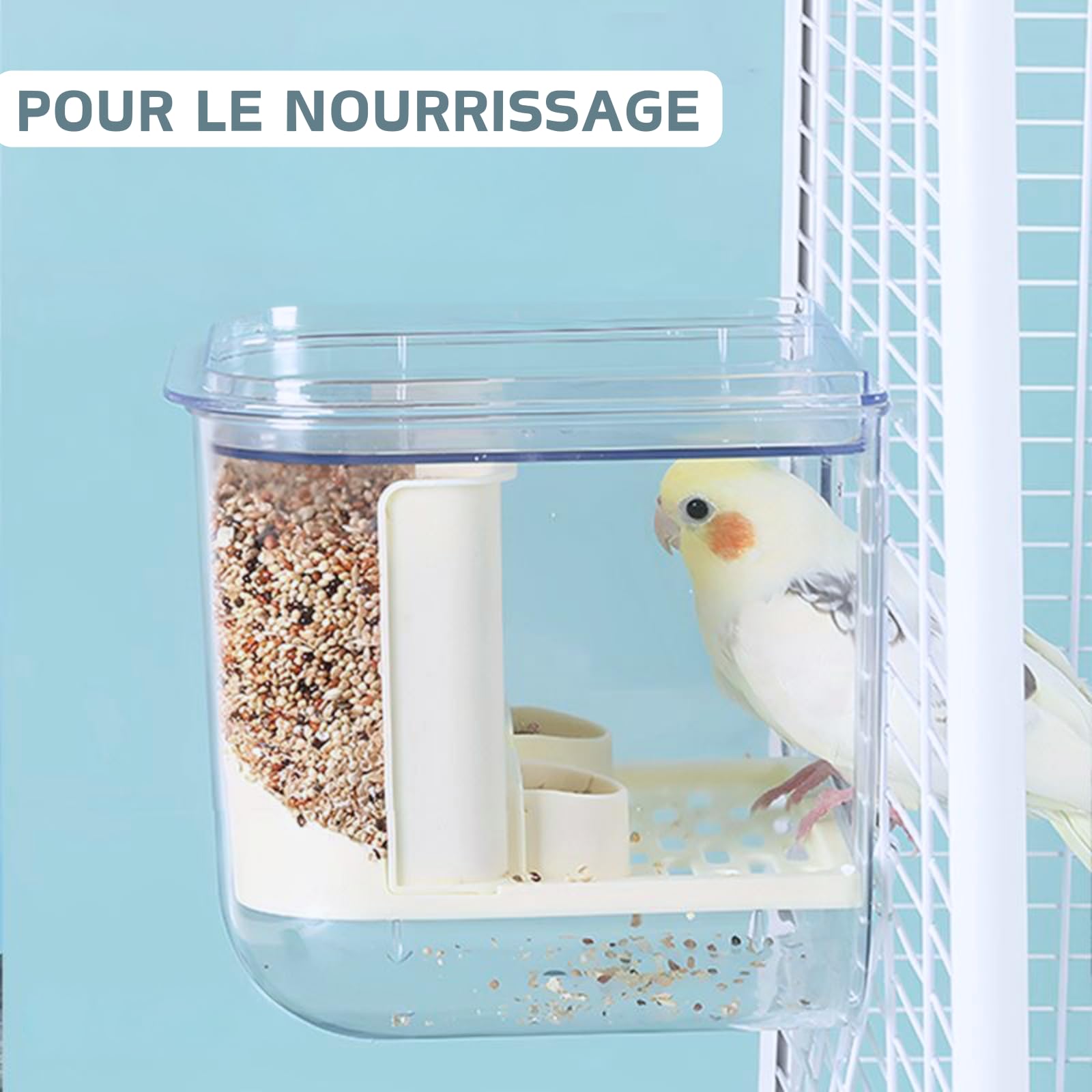 Bain d'oiseaux pour Cage, Accessoires pour Cage à Oiseaux, Baignoire Suspendue pour Oiseaux de Petite et Moyenne Taille, perroquets, inséparables, pinsons, perruches, mannequins
