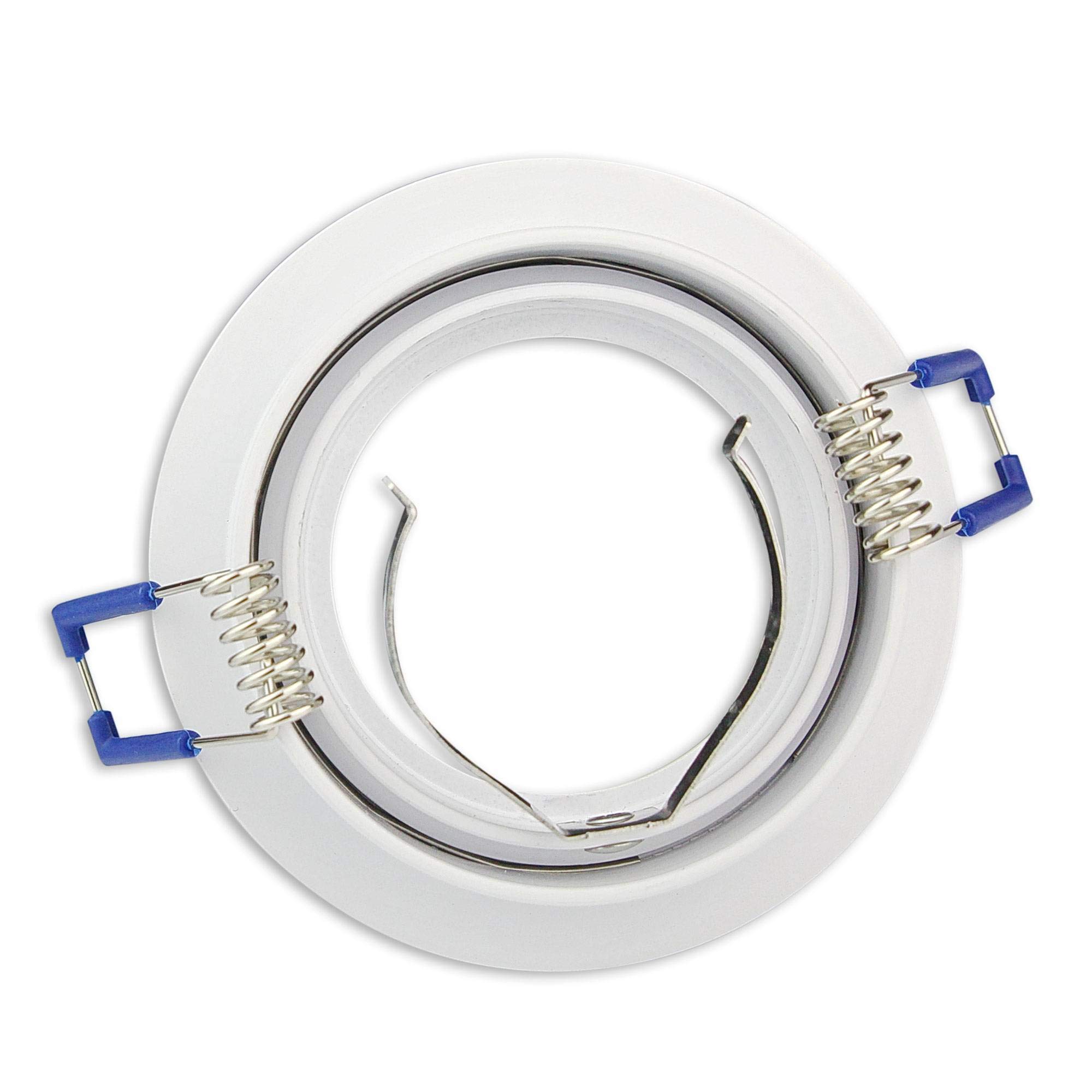 10x LED Einbaustrahler Set weiß - rund 5 Watt neutralweiß 230V flach (30mm) - Einbauleuchte dimmbar aus Aluminium - 75mm Bohrloch Einbau-Spot Decken-Strahler