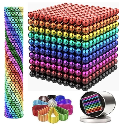Upgraded Toys for Adults, [1007Pcs] Sh-col Balls Putty, Adults Beads with Magnetics Toy Stress Reliever Puddy for Christmas Birthday Gifts Stocking Stuffers 18+(10Color)