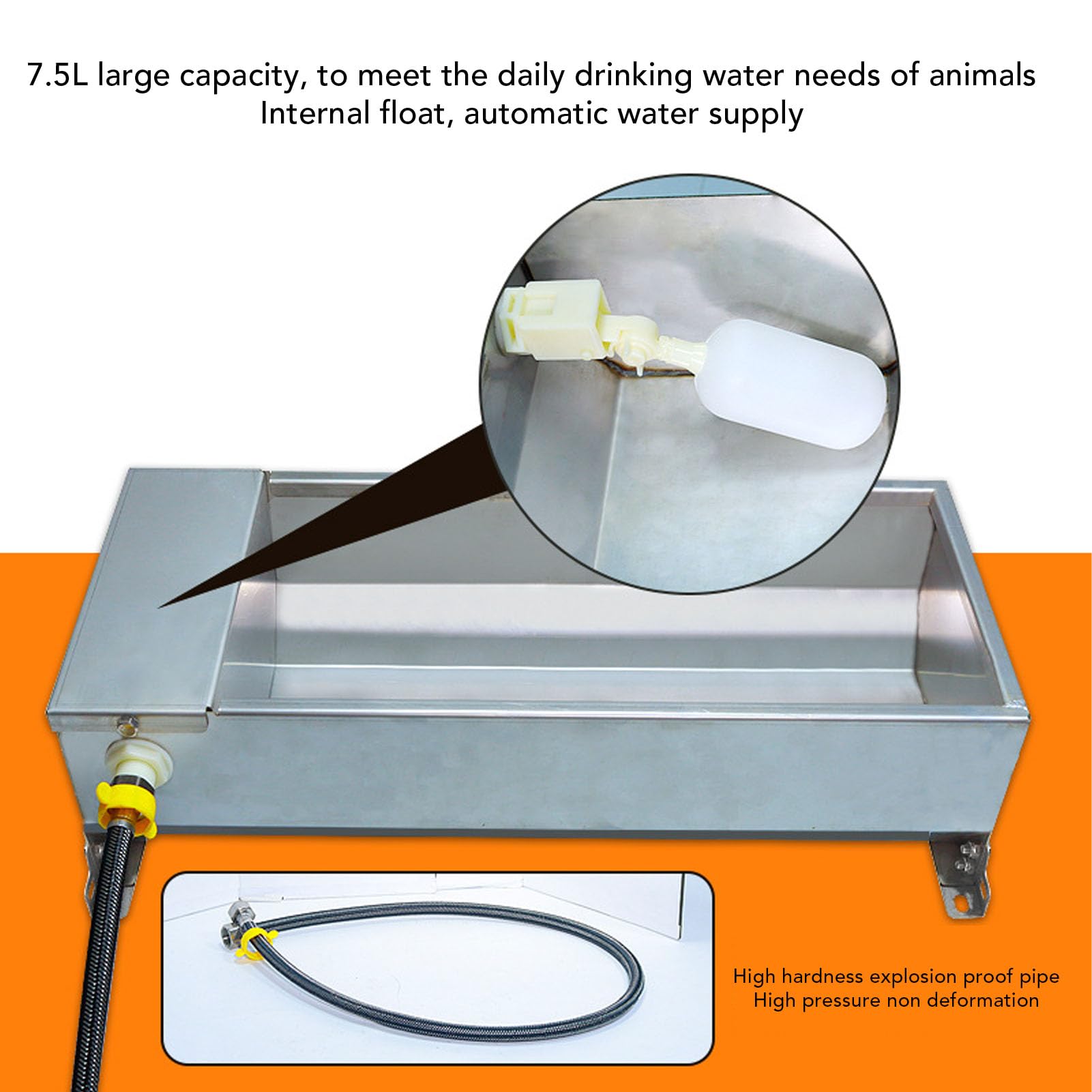 Rengue Abbeveratoio Automatico per Bestiame, Abbeveratoio per Animali Autoriempitivo di Grande capacità in Acciaio Inossidabile con Riempimento Automatico dell'Acqua, per Allevamento