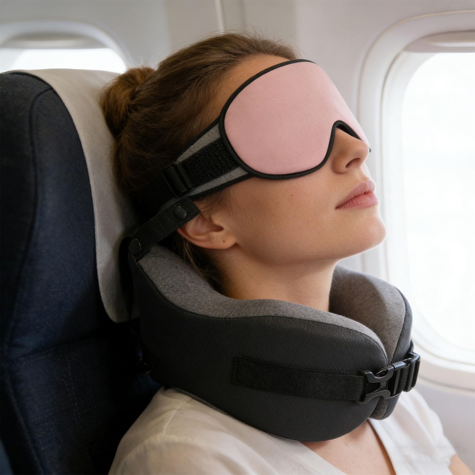 Almohada para Cuello, Espuma viscoelástica ultrasuave con Desmontable, cómoda Almohada para Cuello para Viajes Largos