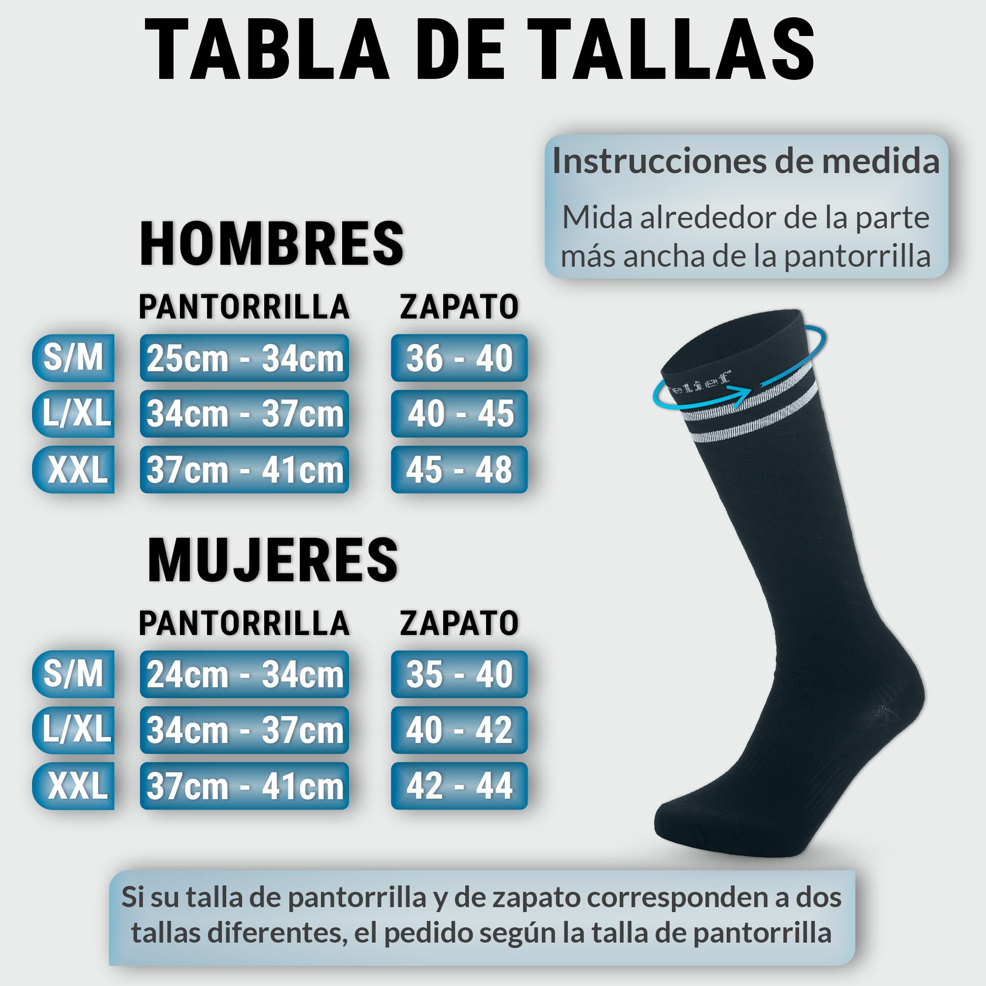 360 Relief Medias de Compresión Mujer y Hombre - 1 Par Calcetines de Compresión para Deportes, Correr, Volar, Viaje, Trabajo, Footing - S/M Beis con Bolsa de Malla — view 35