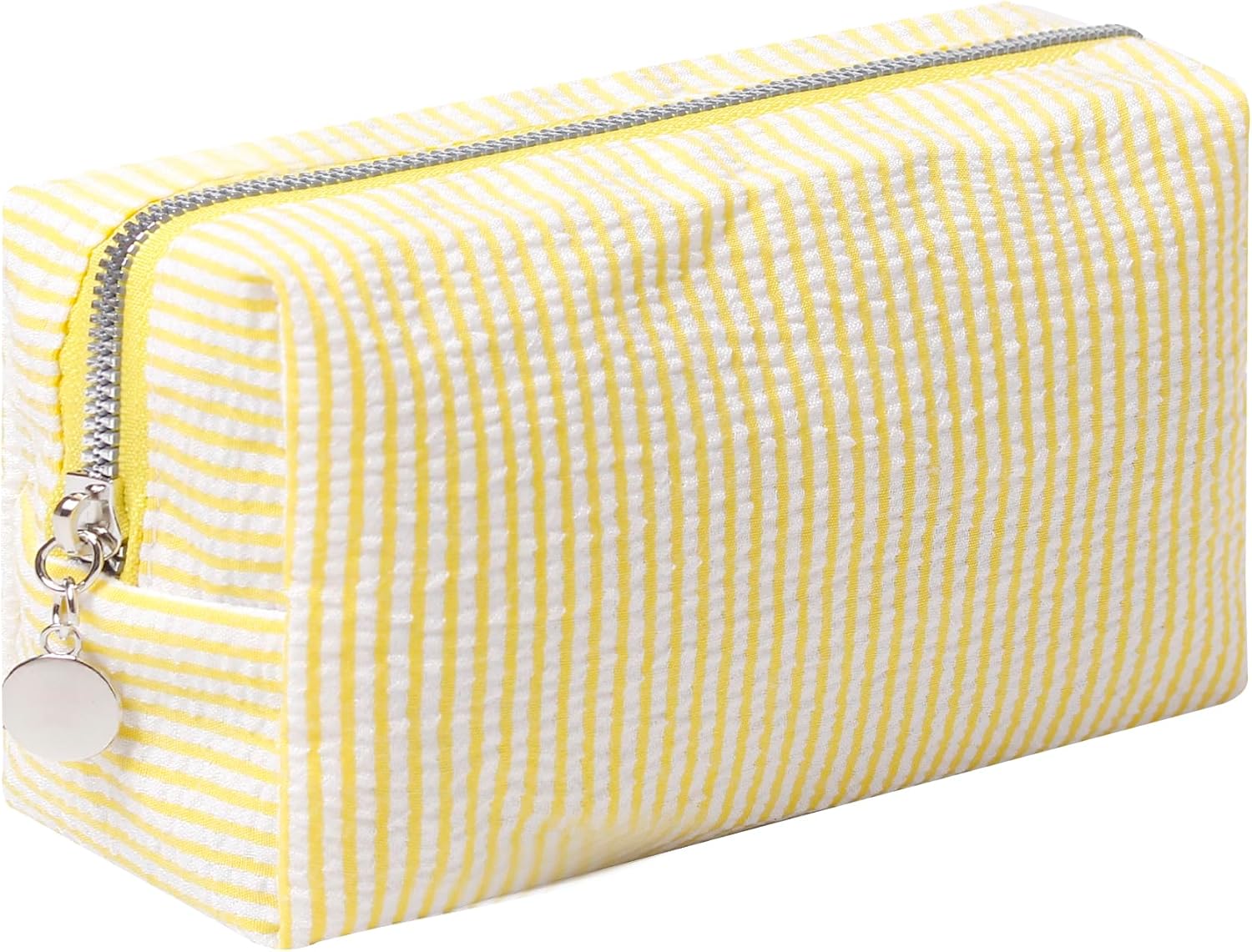 Makeup Bag Cosmetic Bag Travel Toiletry Bag Aesthetic Canvas Organizer Bag Zipper Pouch for Women (M-yellow)