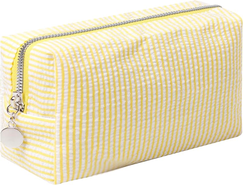 Necessaire de maquiagem OZAOZ em tecido com zíper M-yellow